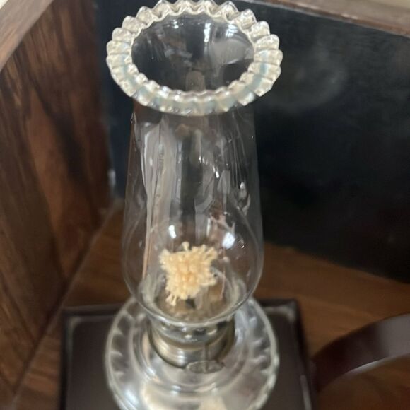 Unique Glass Oil Lamp Matched with a Rectangular Metal Chamber-stick - Picture 4 of 15